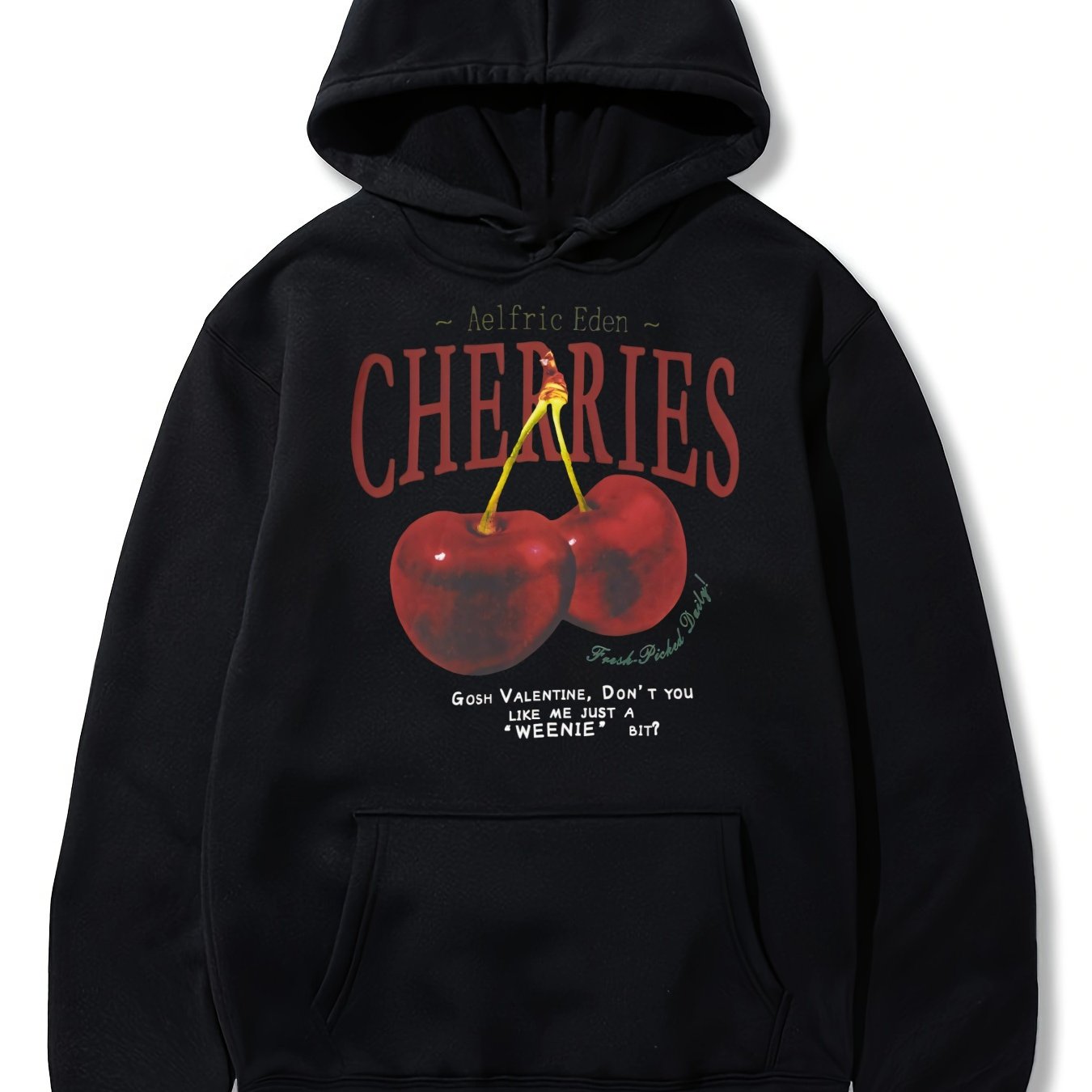 Men's Cherry Pattern Hoodie Streetwear Hoodie Pullover Hip Hop Fashion Hoodie Unisex-100% Cotton Fun Pattern Hoodie Autumn Leisure Hoodie