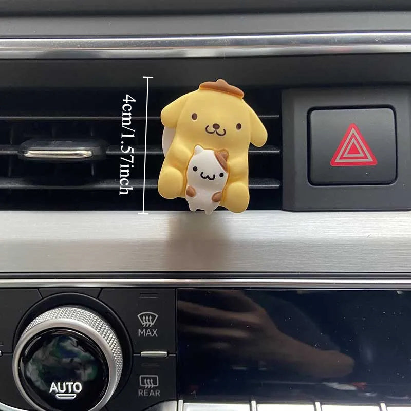 Hello Kitty Car Air Vent Clip-Ons, Cute Kawaii Aromatherapy Fragrance Decoration, Plastic Car Accessory for Fresh Scent - Set of Assorted Designs