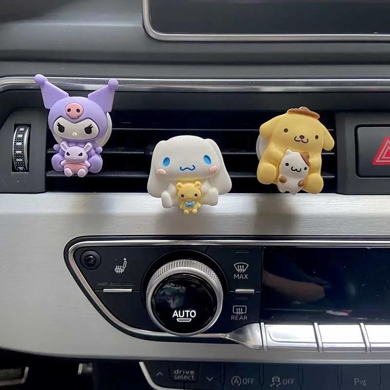 Hello Kitty Car Air Vent Clip-Ons, Cute Kawaii Aromatherapy Fragrance Decoration, Plastic Car Accessory for Fresh Scent - Set of Assorted Designs
