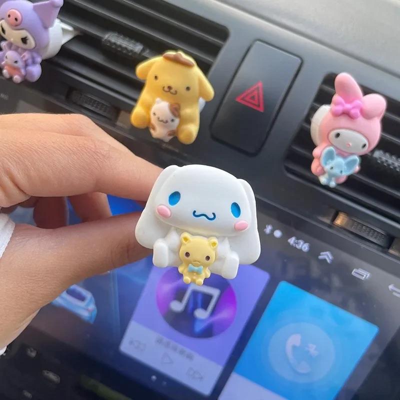 Hello Kitty Car Air Vent Clip-Ons, Cute Kawaii Aromatherapy Fragrance Decoration, Plastic Car Accessory for Fresh Scent - Set of Assorted Designs