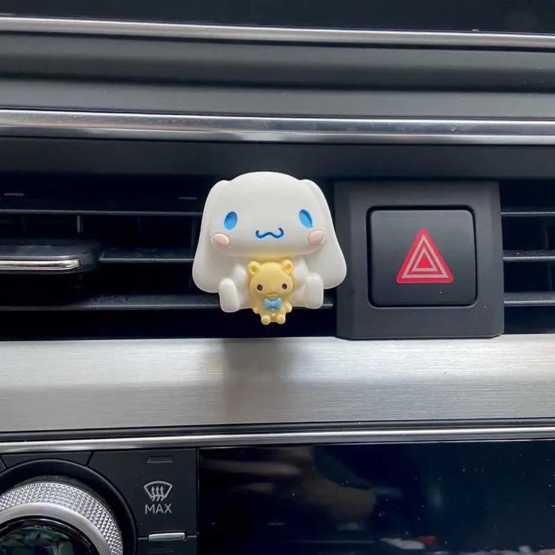 Hello Kitty Car Air Vent Clip-Ons, Cute Kawaii Aromatherapy Fragrance Decoration, Plastic Car Accessory for Fresh Scent - Set of Assorted Designs