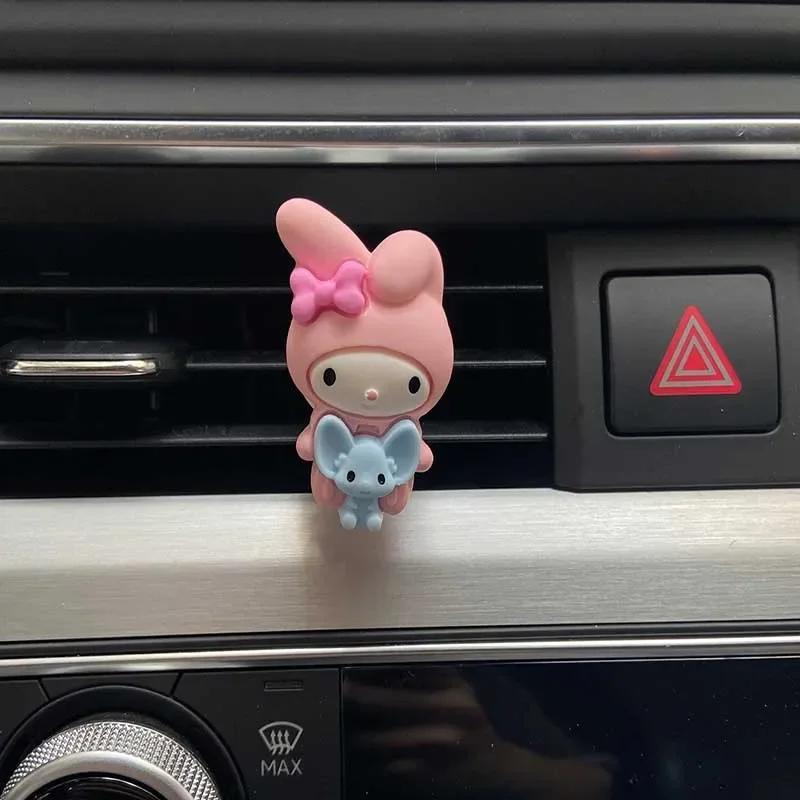 Hello Kitty Car Air Vent Clip-Ons, Cute Kawaii Aromatherapy Fragrance Decoration, Plastic Car Accessory for Fresh Scent - Set of Assorted Designs