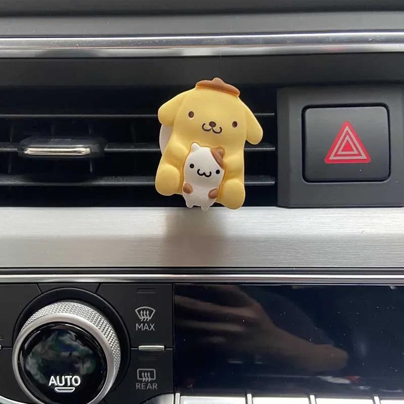 Hello Kitty Car Air Vent Clip-Ons, Cute Kawaii Aromatherapy Fragrance Decoration, Plastic Car Accessory for Fresh Scent - Set of Assorted Designs
