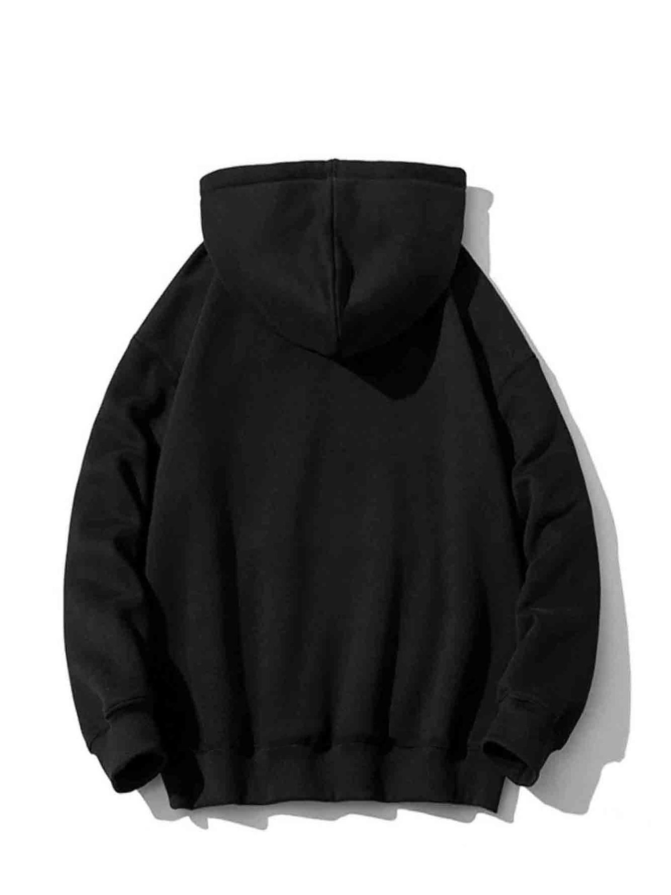 1pc Men'S Fashion Casual Pullover Hoodie with Letter Print, Long Sleeve Zip-Up Hooded Jacket with Kangaroo Pocket, Polyester Stretch Fabric, Regular Fit for All Seasons