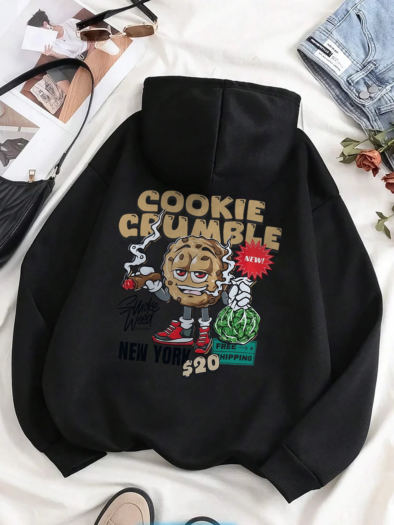 Fun Cartoon Character Men's Autumn and Winter Comfortable Essential Fleece Casual Fashion Hoodie