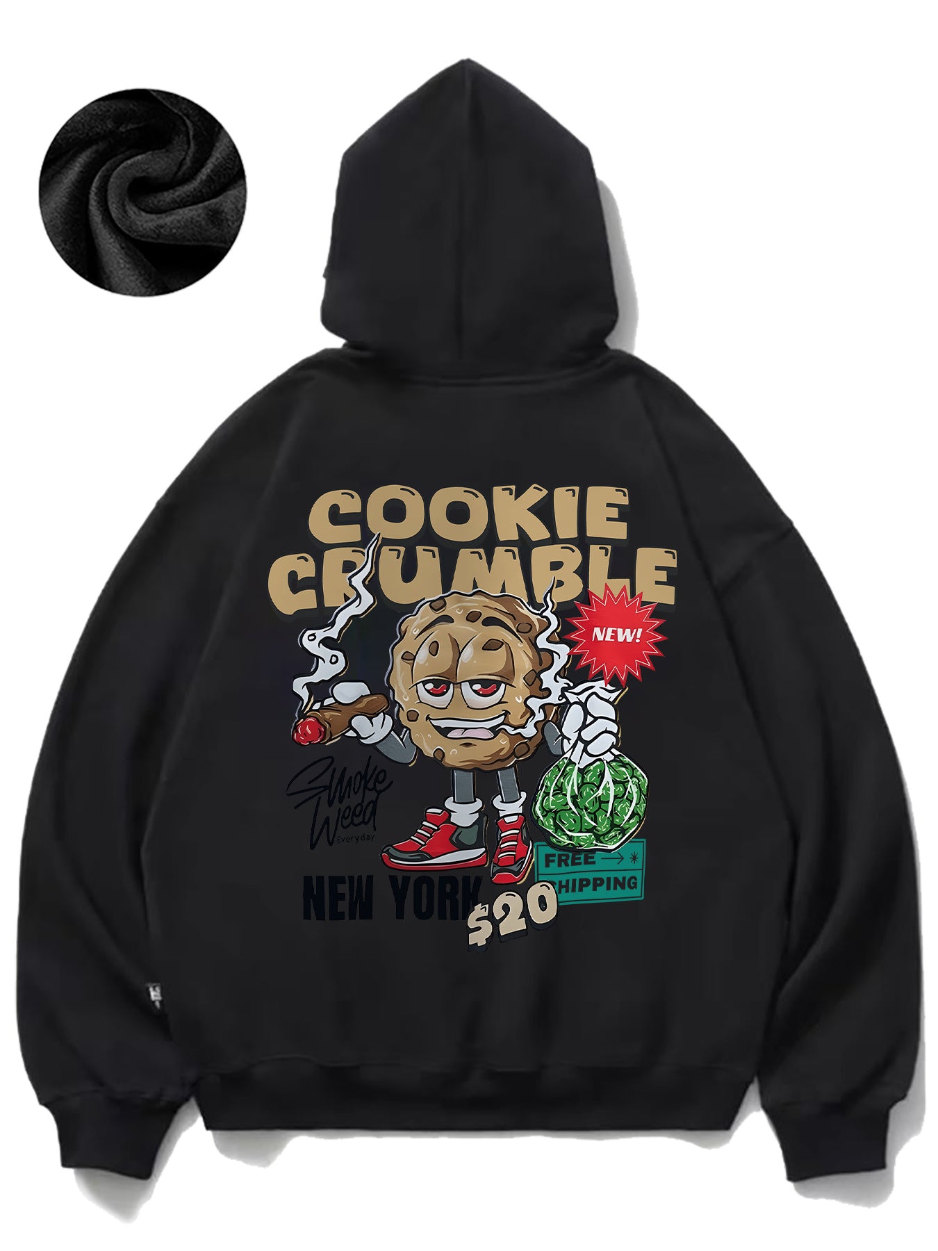 Fun Cartoon Character Men's Autumn and Winter Comfortable Essential Fleece Casual Fashion Hoodie