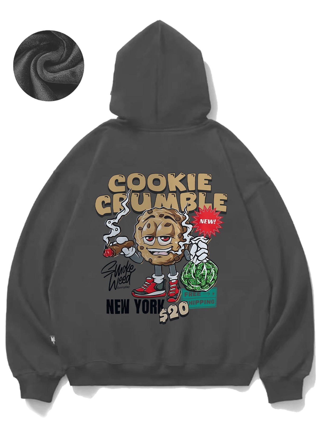 Fun Cartoon Character Men's Autumn and Winter Comfortable Essential Fleece Casual Fashion Hoodie