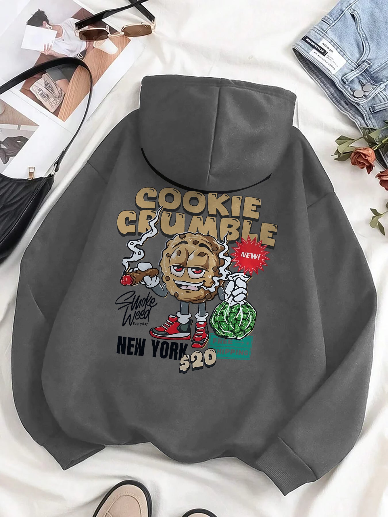 Fun Cartoon Character Men's Autumn and Winter Comfortable Essential Fleece Casual Fashion Hoodie