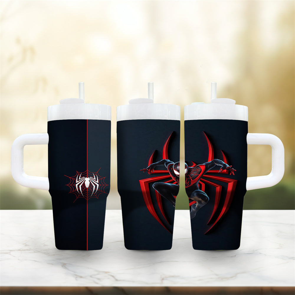 1pc Disney 14oz Stainless Steel Tumbler with Handle and Straw, Cartoon Character Design, BPA-Free, Leak-Proof, Hand Wash Only, Ideal for Coffee & Cold Drinks, Perfect Gift for Family & Friends, Suitable for Climbing & Sports,