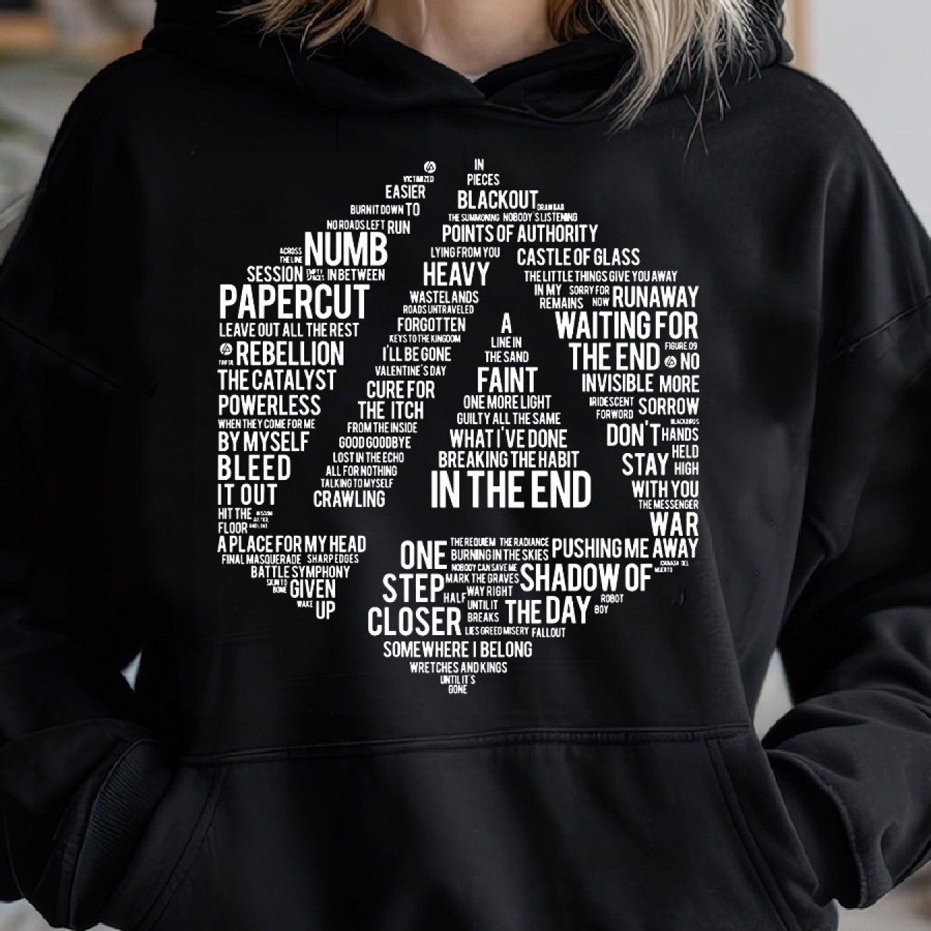 Linkin Park Rock Band Cozy Classic Print Pullover Hoodie, Casual Long Sleeve Hoodie For Sprots