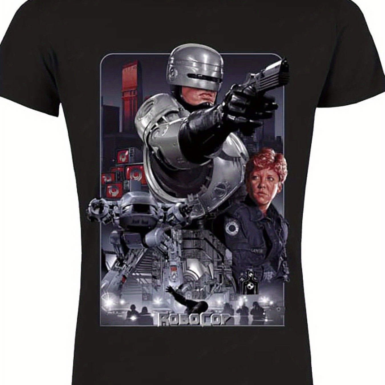 009. Robocop BK 21359 funny men short-sleeved T-shirt series black VV