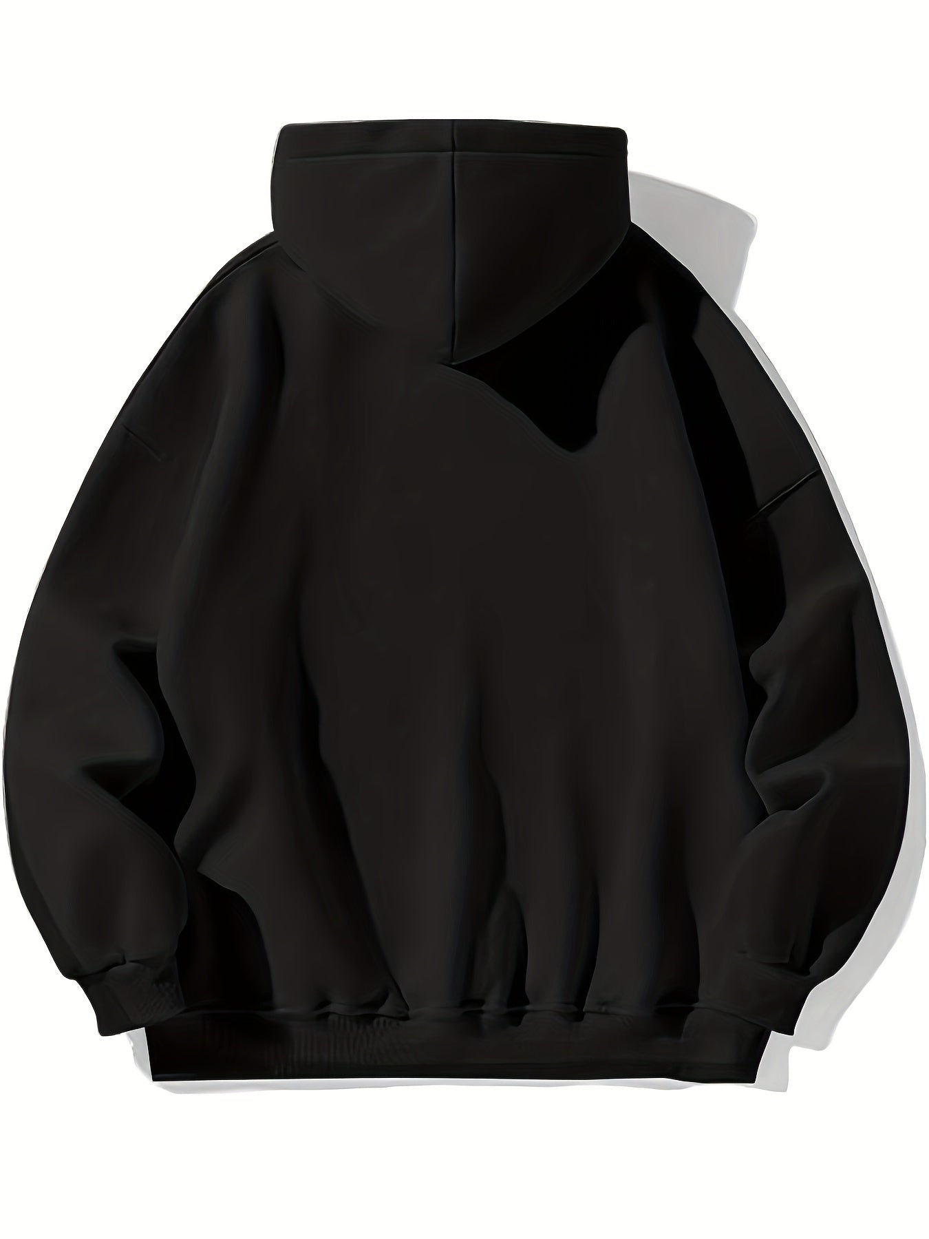 Eivnevi Rapboy! Men'S Fashion Hooded Sweatshirt, with Plush Bonnet and Rope, Suitable for Autumn and Winter Style, Black