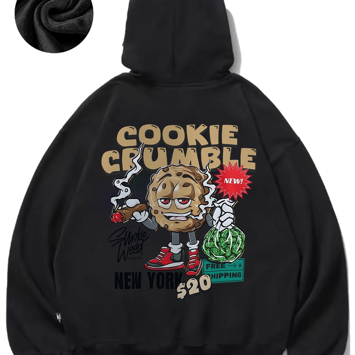 Fun Cartoon Character Men's Autumn and Winter Comfortable Essential Fleece Casual Fashion Hoodie