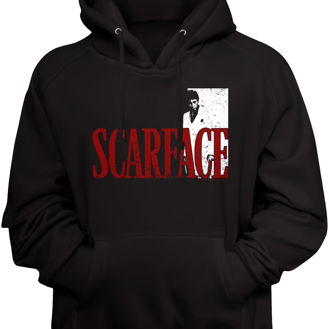 Scarface Graphic Hoodie for Men - Soft, Breathable Polyester, All-Season Casual Sweatshirt with Kangaroo Pocket, Machine Washable