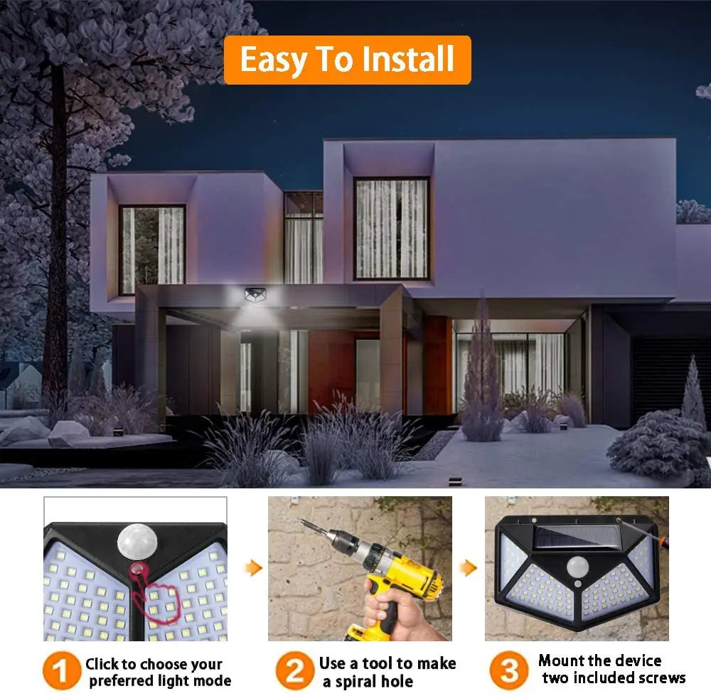 Solar Power Wall Light-Motion Sensor Waterproof