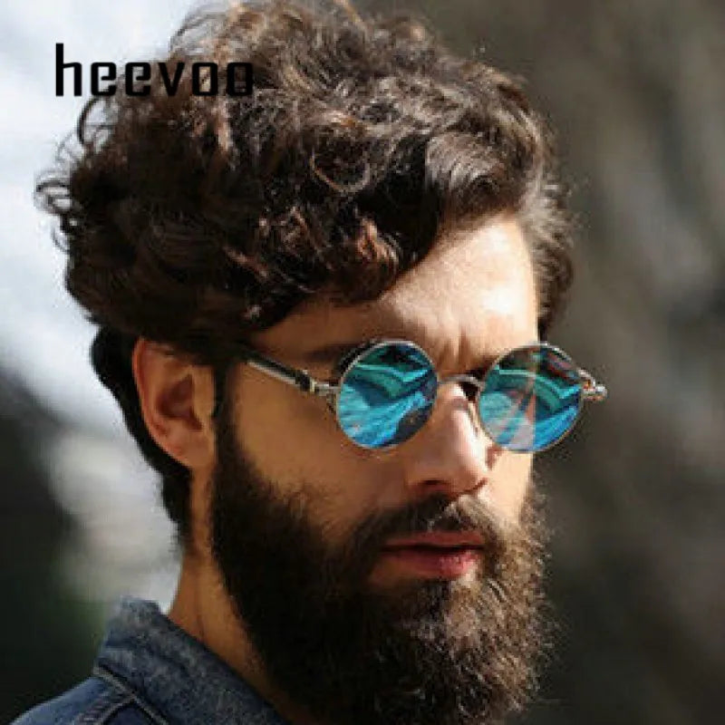 Metal Steampunk Sunglasses Men Women Fashion Round Glasses Brand Designer Vintage Sun Glasses