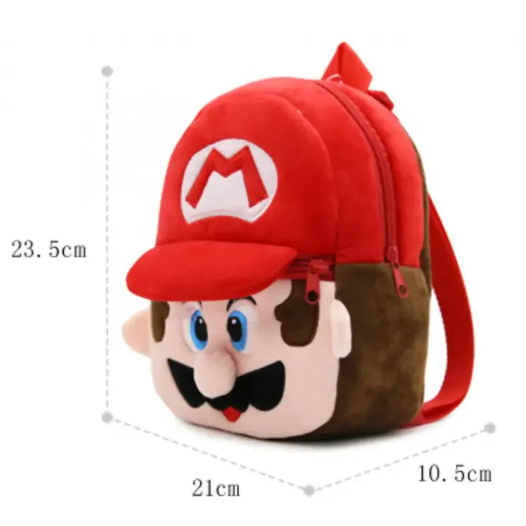 Level up your adventure with the Plush Mario or Luigi Backpack