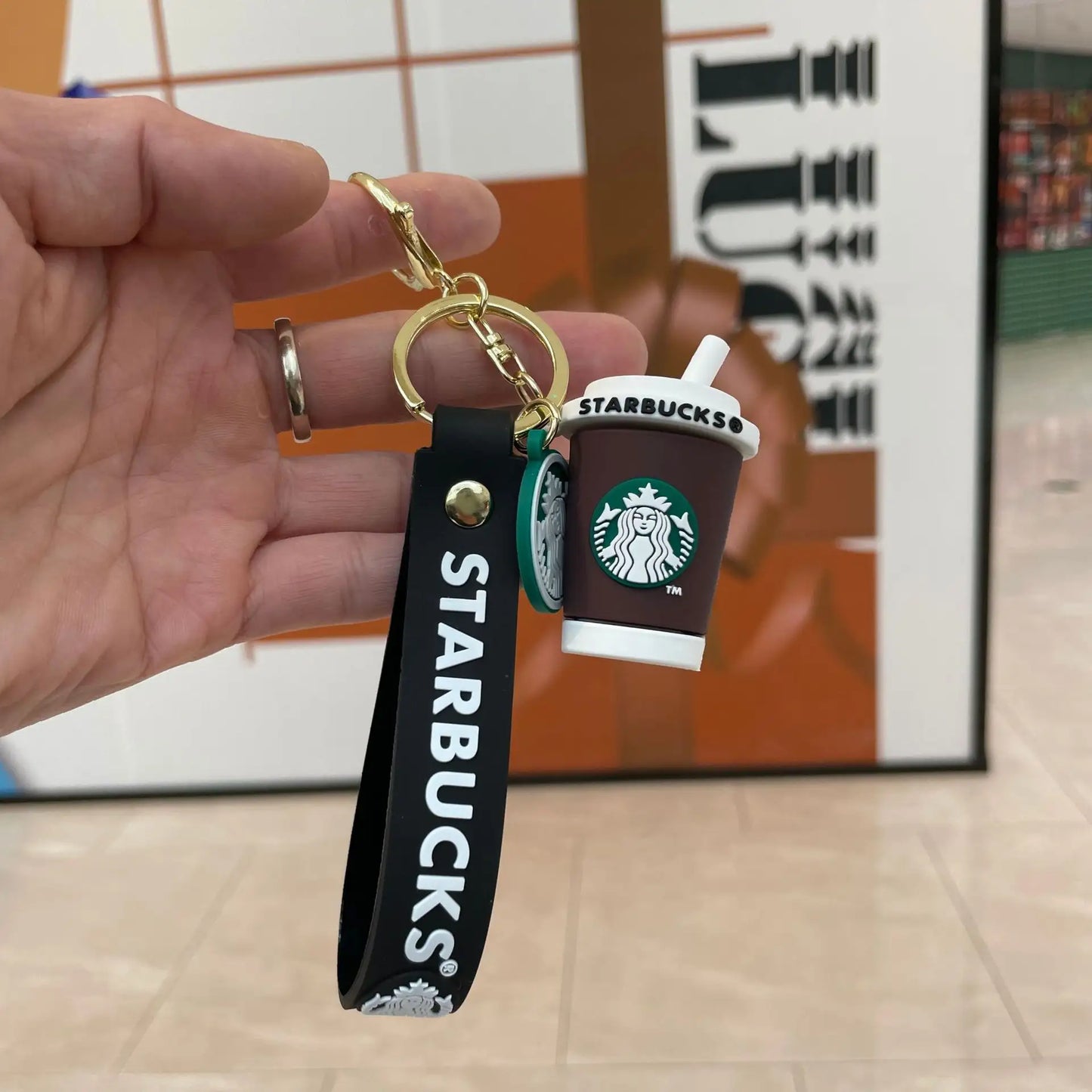 "Charming Starbucks Coffee Cup Keychain"
