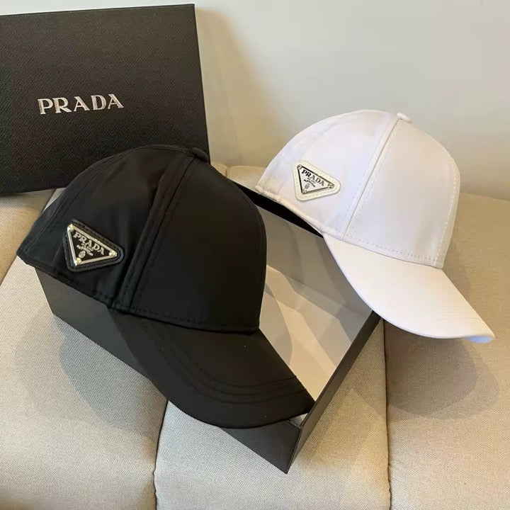 ๐งข Prada Baseball Cap โ Luxe Logo Edition (Black & White)