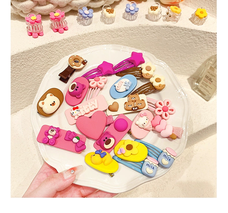 HELLO KITTY Color Kids Cartoon Jade Rabbit Flower Dog Hairpin