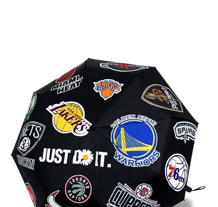 Umbrella Automatic Boys Rain Dual-Use Female Foldable Sun Umbrella Sun Protection UV Protection Student NBA