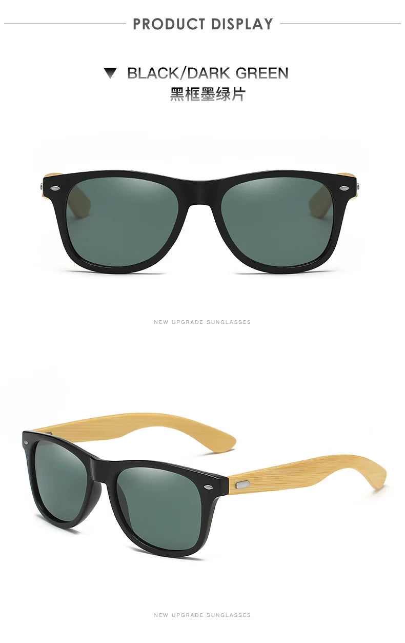 Men's Ultraviolet Sunglasses Classic Driving Riding UV400 Sports Sun Glasses Eyewear Wooden Bamboo Eyeglasses