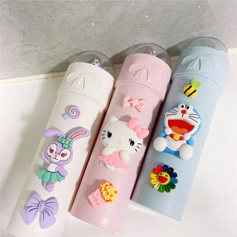 Cute Hello kitty Travel Portable Mouthwash Cup Toothbrush Box
