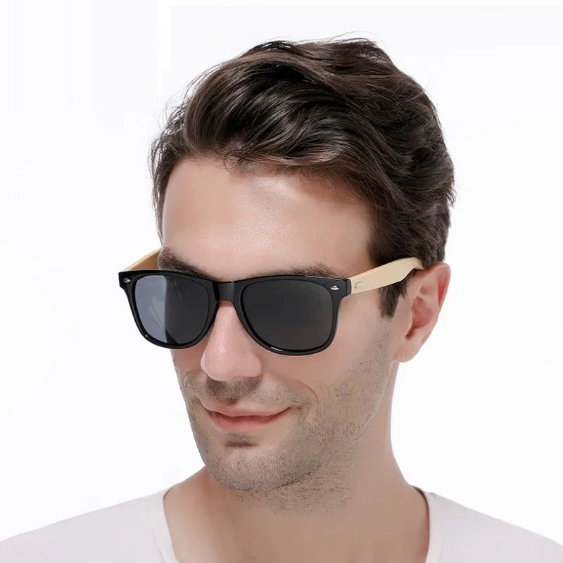 Men's Ultraviolet Sunglasses Classic Driving Riding UV400 Sports Sun Glasses Eyewear Wooden Bamboo Eyeglasses