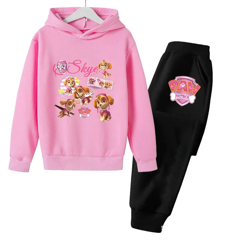 Paws Patrols Girls Suit Kids Long Sleeve Cartoon Hoodies+Long Pants 2pcs Set Child Sports Clothing Casual Girls Outfits GIFT