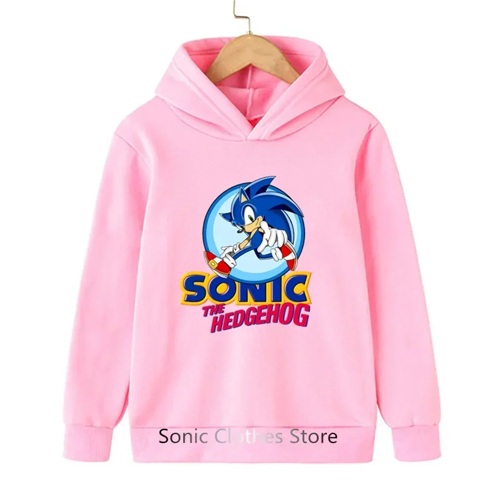 Sonic Hoodies Kids Cartoon Sonic Print.