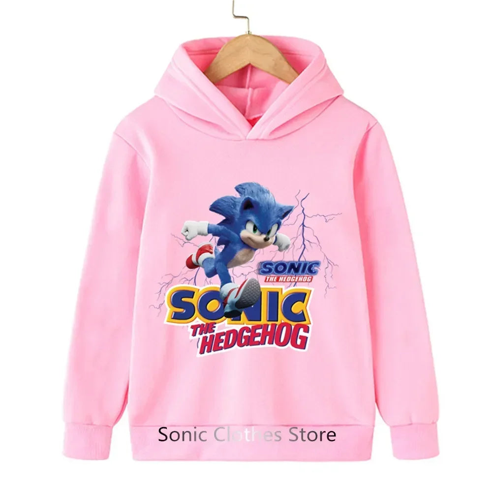 Sonic Hoodies Kids Cartoon Sonic Print.