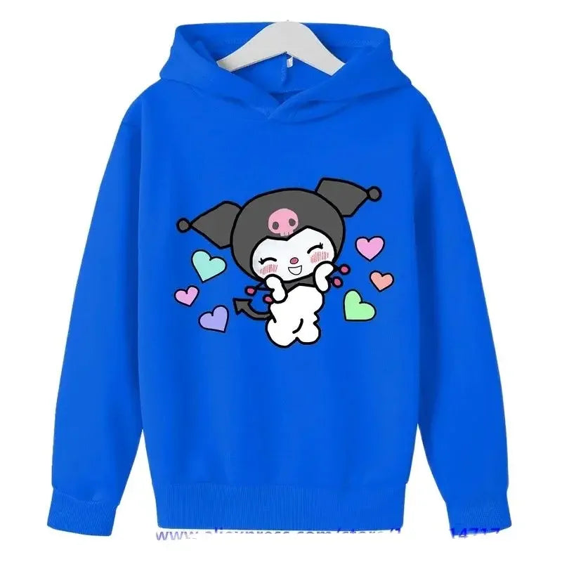 Hello Kitty Street Fashion Girls Sweatshirts Children's Outdoor Sports Pullovers