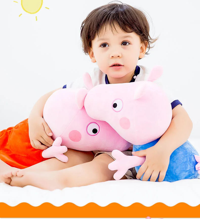 Cute Peppa Pig Plush Toy Kawaii Piggy George Piggy Daddy Piggy Mummy Cartoon Doll Children's Room Decoration Throw Pillow