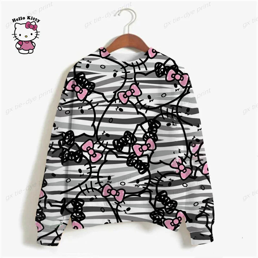 Casual HELLO KITTY Print Sweatshirt.