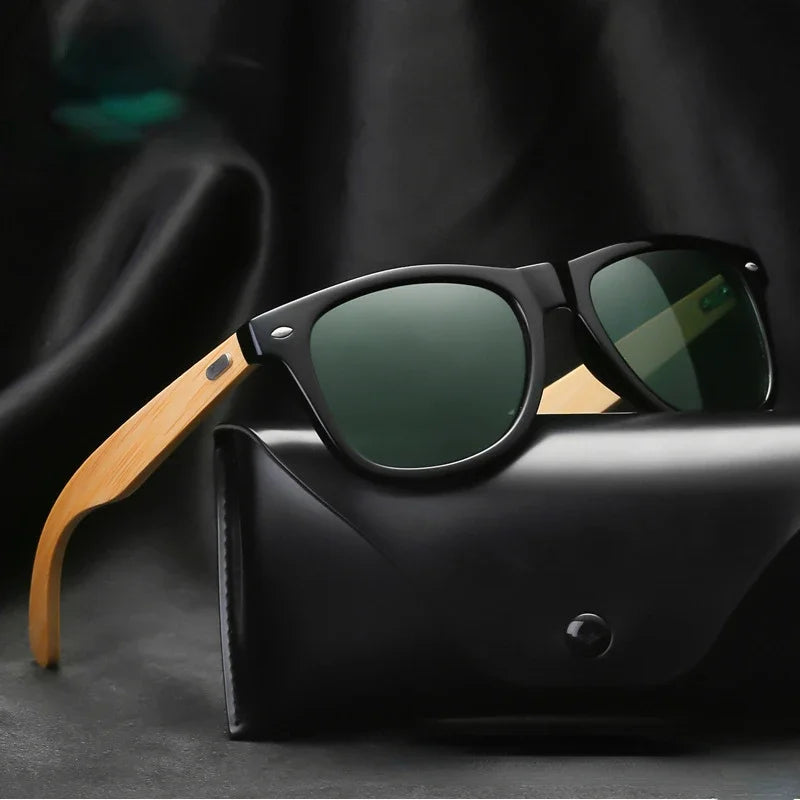 Men's Ultraviolet Sunglasses Classic Driving Riding UV400 Sports Sun Glasses Eyewear Wooden Bamboo Eyeglasses