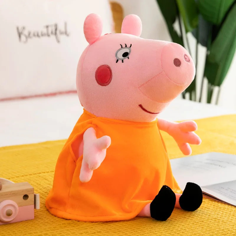 Cute Peppa Pig Plush Toy Kawaii Piggy George Piggy Daddy Piggy Mummy Cartoon Doll Children's Room Decoration Throw Pillow