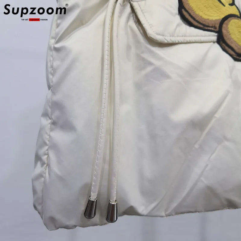 Disney New Arrival Brand Clothing Top Fashion Mickey Mouse Embroidery Loose Cardigan Winter Coat Casual Cotton-padded Jacket
