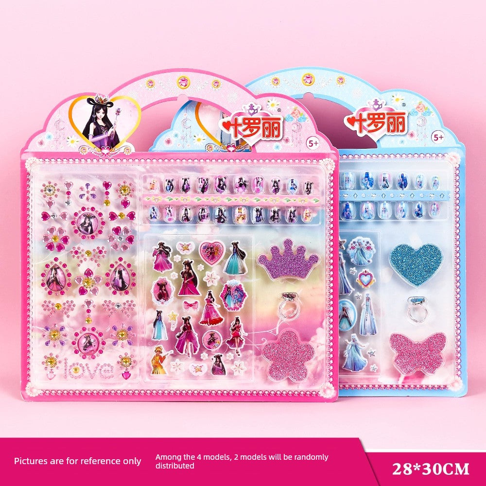 Ye Luoli Ice Princess Gem Girl Toy Nail Sticker