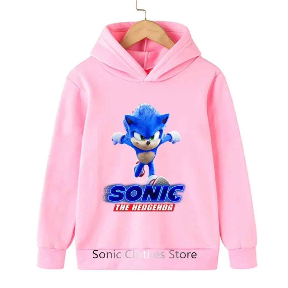 Sonic Hoodies Kids Cartoon Sonic Print.