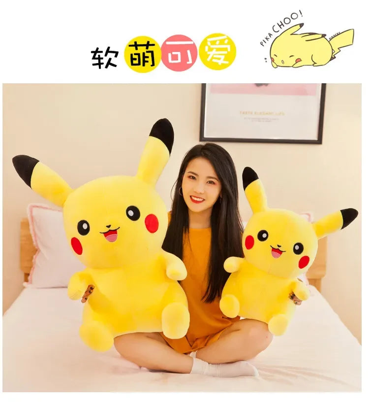 70cm Big Size Pokemon Pikachu Plush Stuffed Animal Cartoon Anime Pillow Dolls Christmas Birthday Gifts Kids Plushies