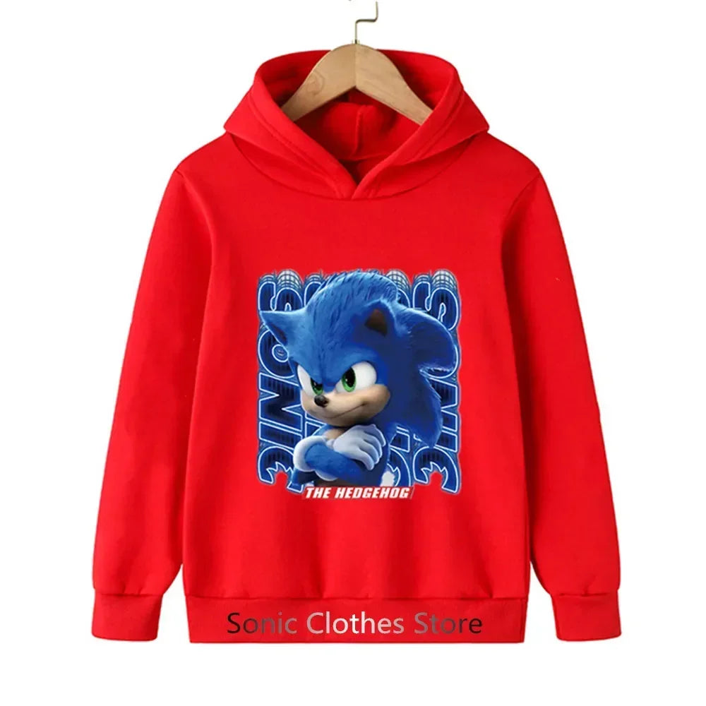 Sonic Hoodies Kids Cartoon Sonic Print.