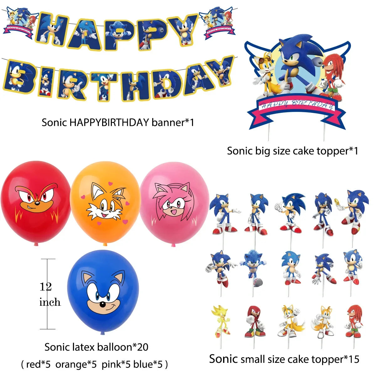 Sonic Birthday Party Supply Decorations