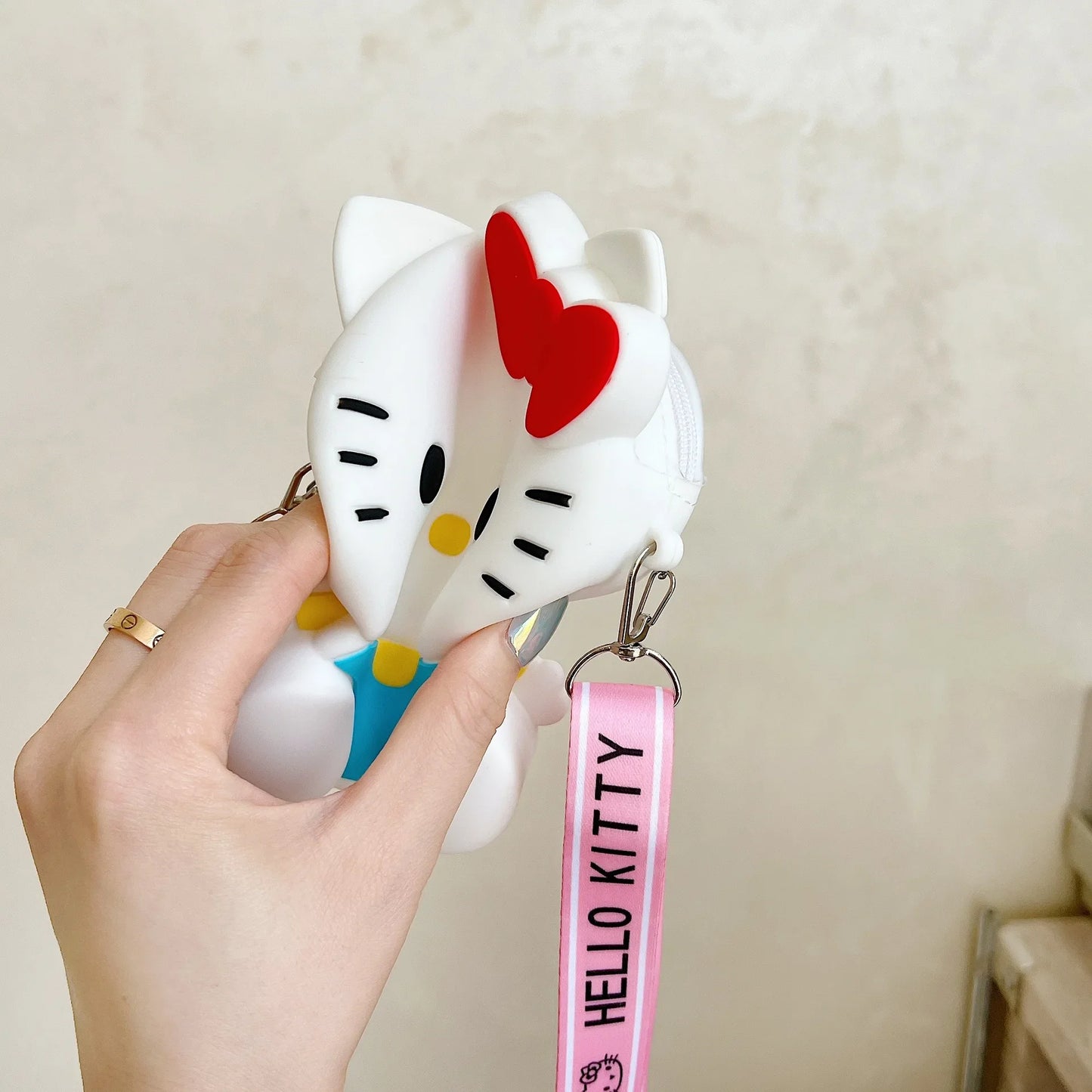 Funny Sanrio Hello Kitty Crossbody Bag for Girls - Cute Cartoon Silicone Coin Purse, Casual Shoulder Bag Kids Holiday Gift
