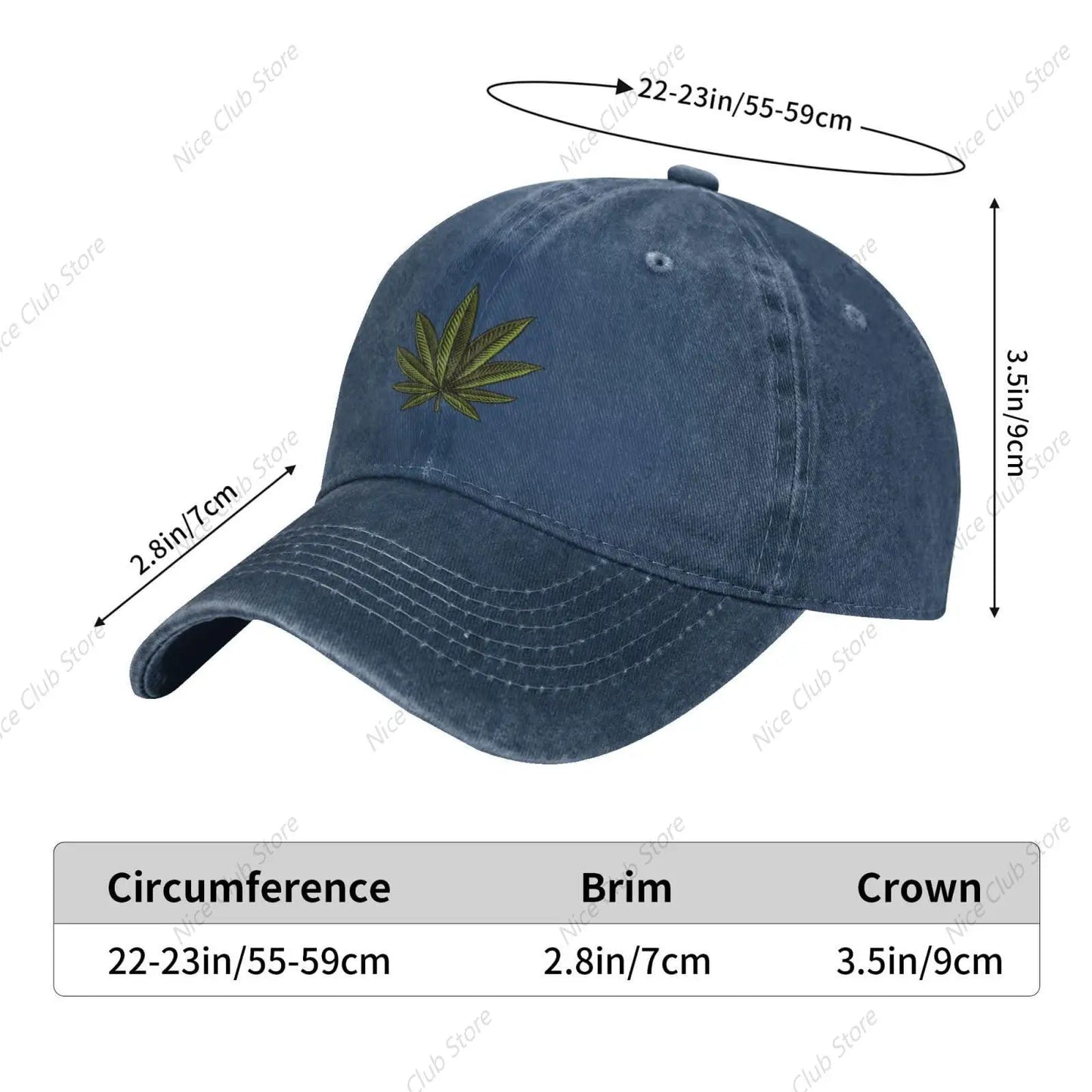 420 Cannabis Leaf Baseball Cap for Men Women Adjustable Washed Vintage Cotton