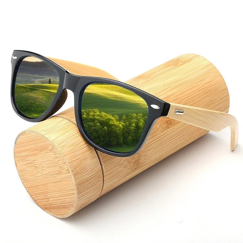 Men's Ultraviolet Sunglasses Classic Driving Riding UV400 Sports Sun Glasses Eyewear Wooden Bamboo Eyeglasses