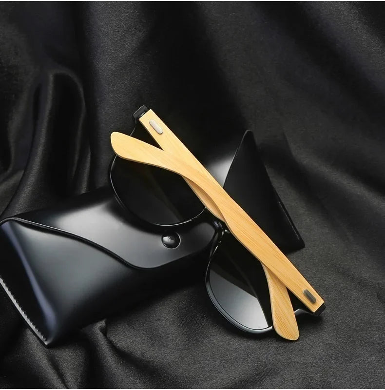 Men's Ultraviolet Sunglasses Classic Driving Riding UV400 Sports Sun Glasses Eyewear Wooden Bamboo Eyeglasses