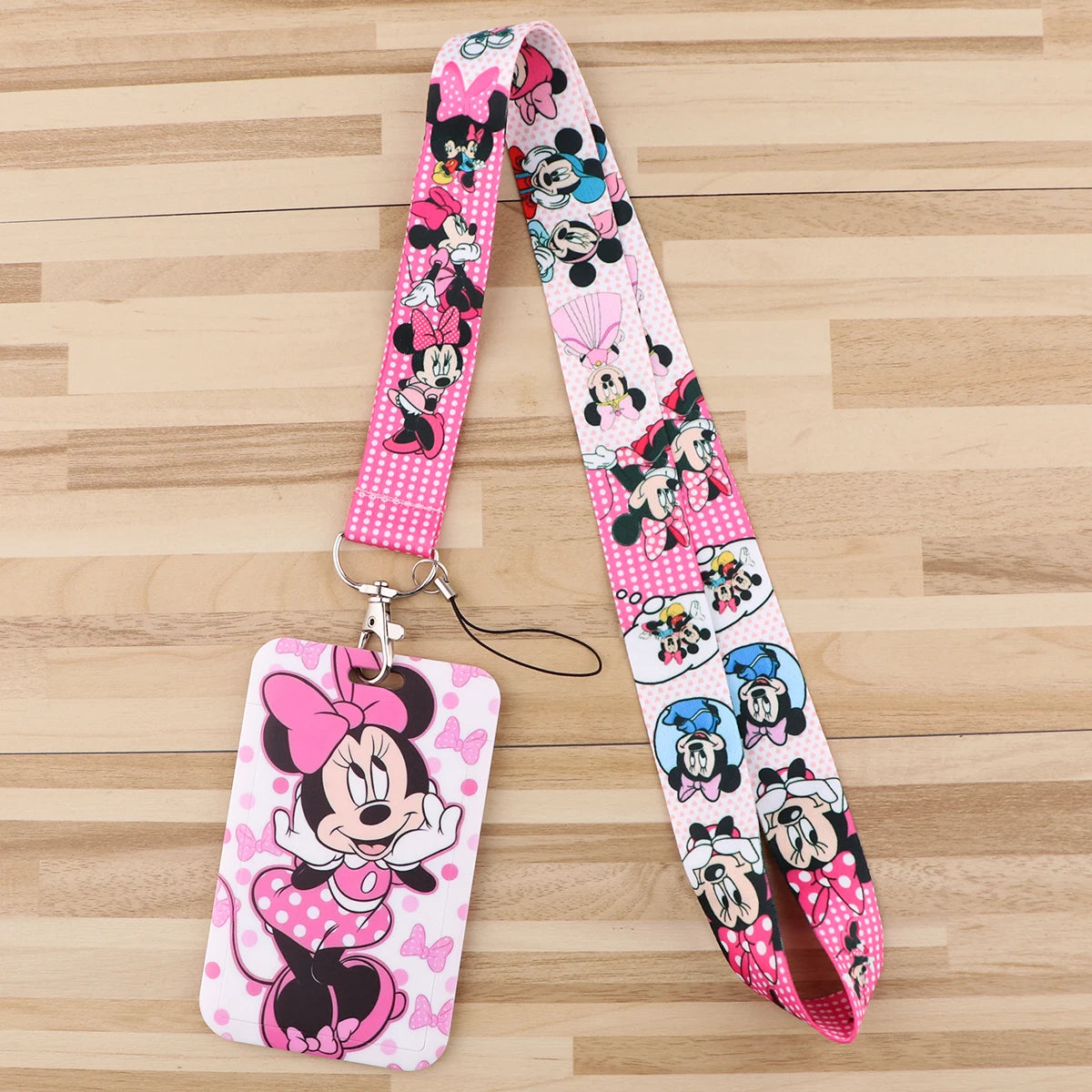 DISNEY Minnie Mouse Keychain Lanyard ID Badge Holder