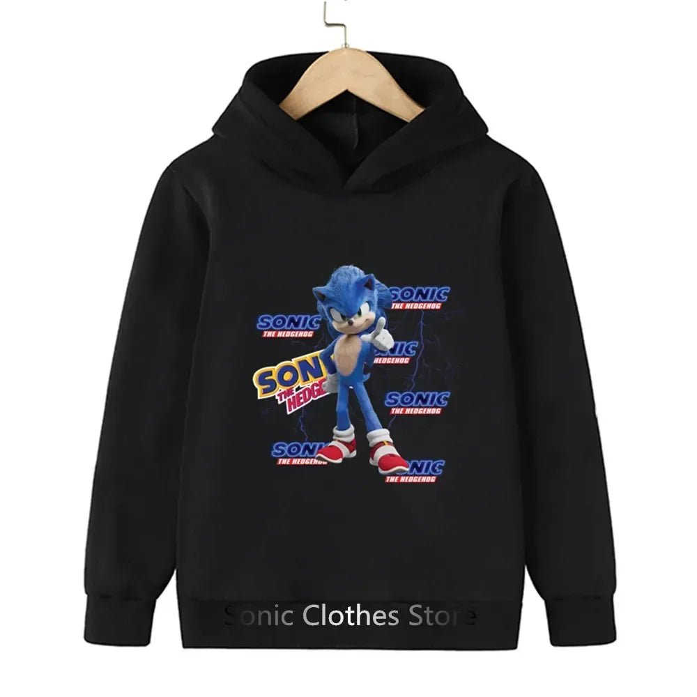 Sonic Hoodies Kids Cartoon Sonic Print.
