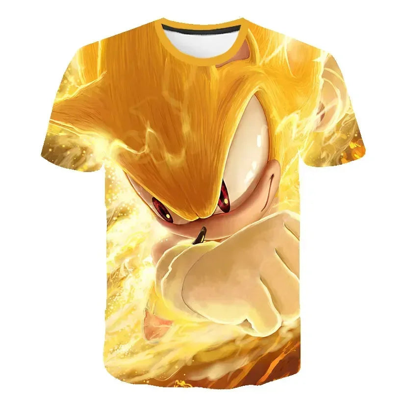 Sonic T Shirt Cartoon Game Short Sleeve Boys Girls.