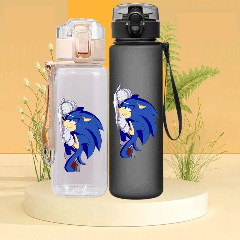 Sonic The Hedgehog Water Bottle with Time Marker Portable Reusable.